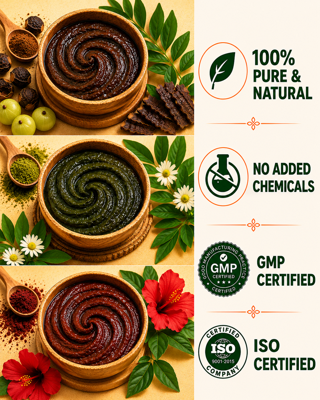 Herbal Hair Cleanse, Bhringraj & Hibiscus Powder Combo — For Hair Growth & Natural Shine