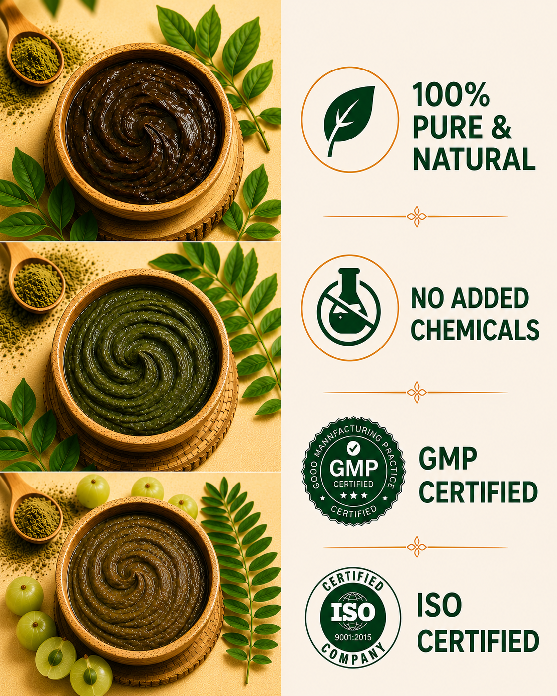 Henna, Indigo & Amla Powder Combo — For Natural Hair Colour & Shine.