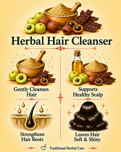 Herbal Hair Cleanse, Bhringraj & Hibiscus Powder Combo — For Hair Growth & Natural Shine
