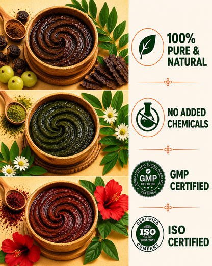 Herbal Hair Cleanse, Bhringraj & Hibiscus Powder Combo — For Hair Growth & Natural Shine